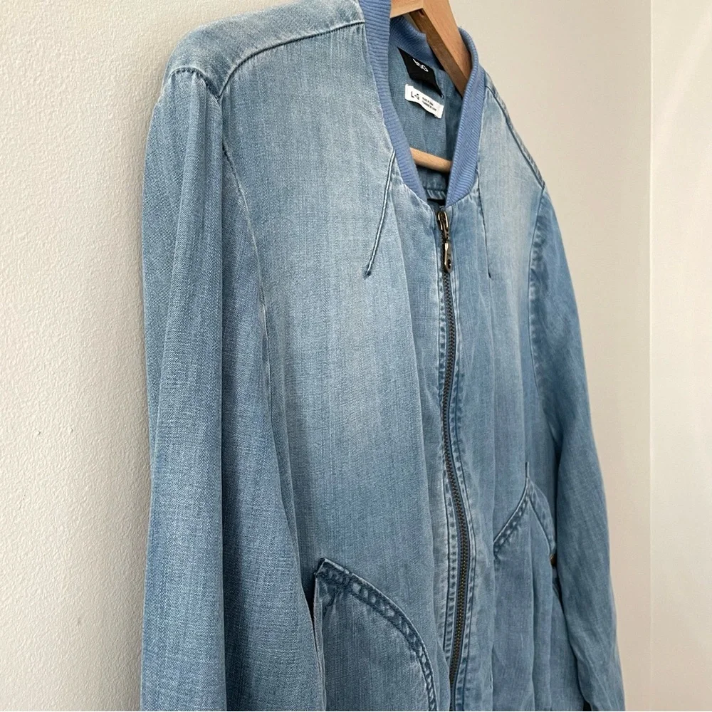Urban Outfitters Light Blue Denim Bomber Jacket